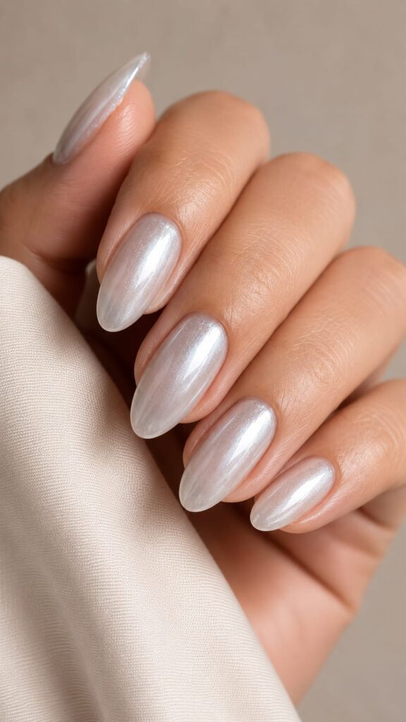 Manicura efecto cromado plateado espejo, tendencia uñas verano 2026