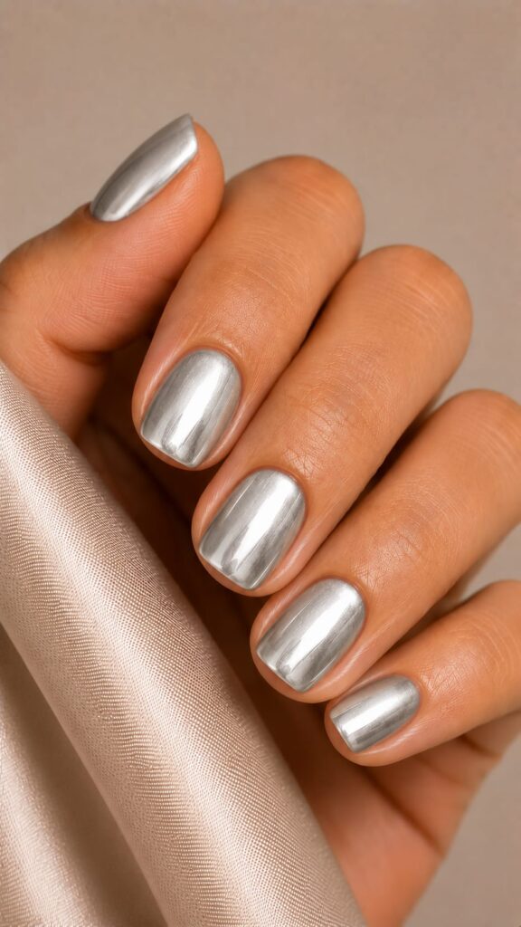 Micro-French plateado cromado tendencias uñas verano 2026