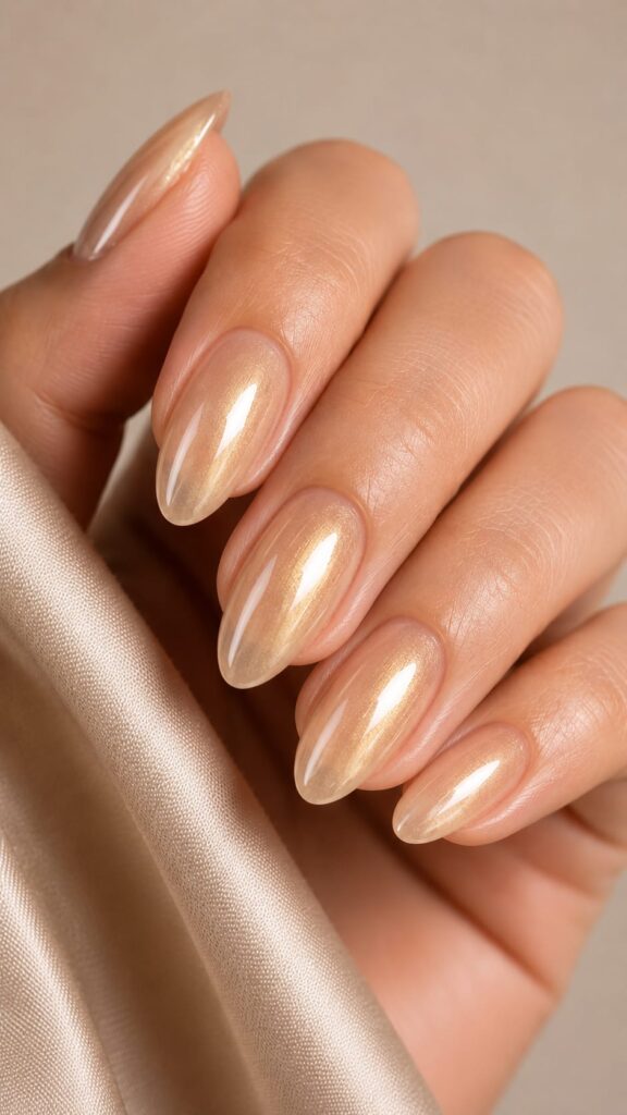 Efecto perlado champán tendencias uñas verano 2026