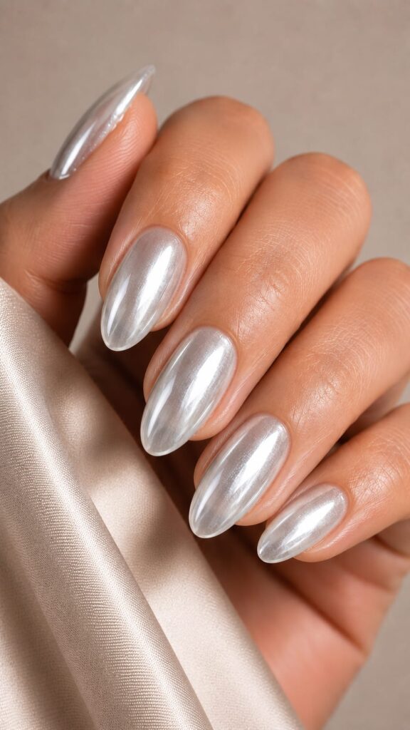 Efecto cromado plateado espejo tendencias uñas verano 2026